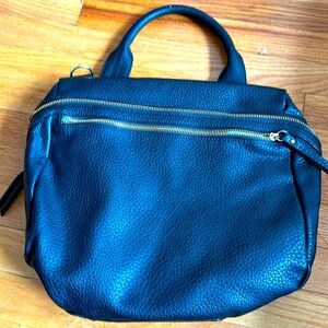 Black leather tote bag. Never used. Medium size